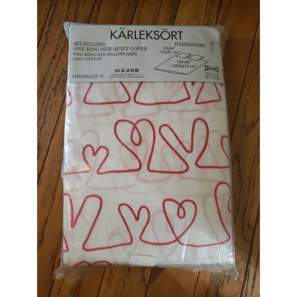 RARE Ikea KARLEKSORT Duvet King Quilt Set New Sealed Discontinued Retired - Picture 1 of 5